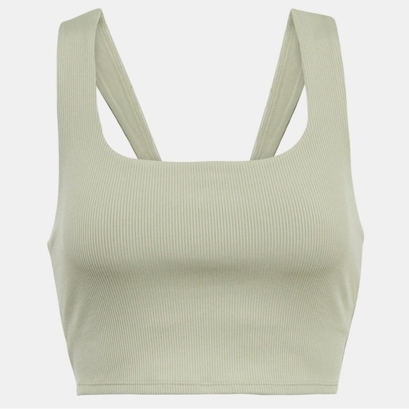 ALO Yoga Ribbed crop tank with built in Bra in light sage green. Size small - Picture 8 of 16